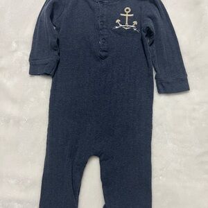 Navy Blue Anchor Kids One Piece